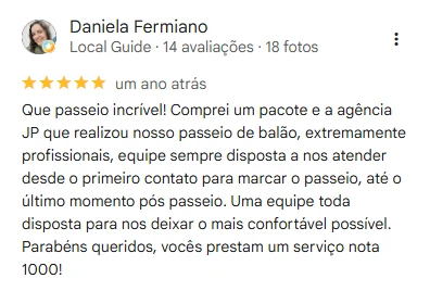 Avaliação de Daniela Fermiano no Google